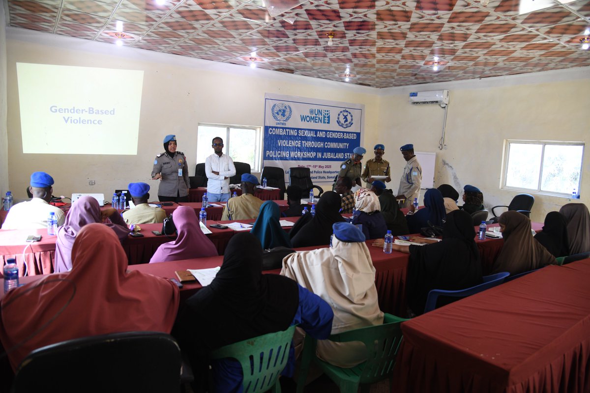 UNTMIS (@untmis_) on Twitter photo Recently in #Kismayo, 30 participants from #Jubaland State Police and local communities attended a three-day <a href="/UN/">United Nations</a>-suppported workshop to enhance their skills and knowledge about community-based solutions to prevent sexual and gender-based violence—aiming to achieve a safer Recently in #Kismayo, 30 participants from #Jubaland State Police and local communities attended a three-day <a href="/UN/">United Nations</a>-suppported workshop to enhance their skills and knowledge about community-based solutions to prevent sexual and gender-based violence—aiming to achieve a safer