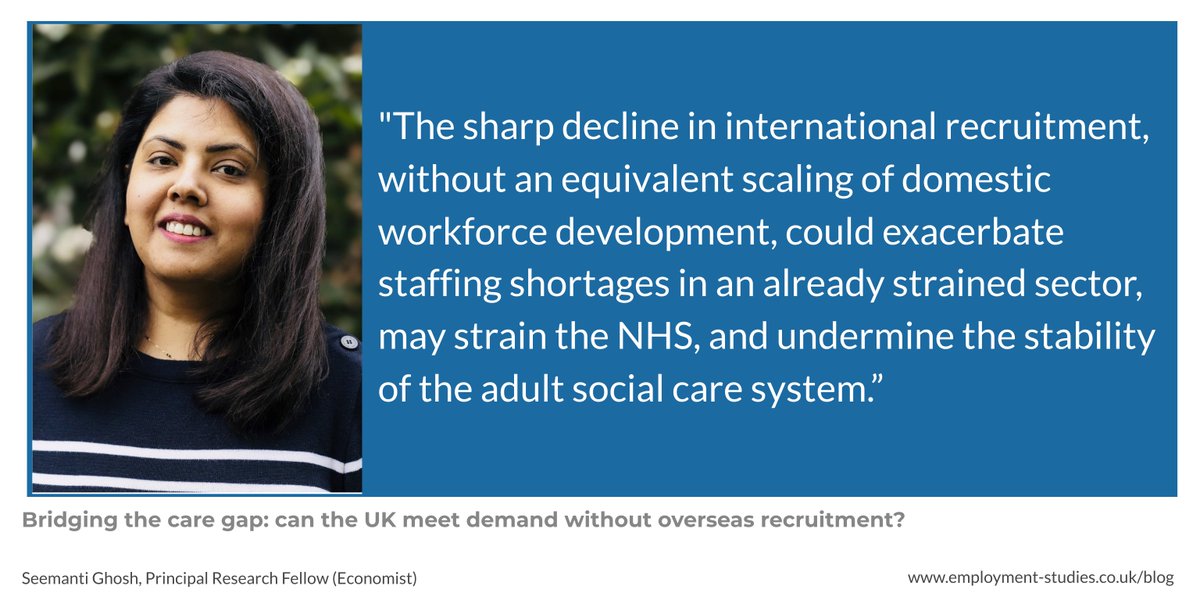 Institute for Employment Studies (@employmtstudies) on Twitter photo With the government proposing to close overseas recruitment for social care workers, <a href="/seemanti_ghosh/">Seemanti Ghosh</a> explores what this means for the care sector & whether the labour market is prepared to absorb the changes without deepening existing workforce shortages. bit.ly/3Hg8amn With the government proposing to close overseas recruitment for social care workers, <a href="/seemanti_ghosh/">Seemanti Ghosh</a> explores what this means for the care sector & whether the labour market is prepared to absorb the changes without deepening existing workforce shortages. bit.ly/3Hg8amn