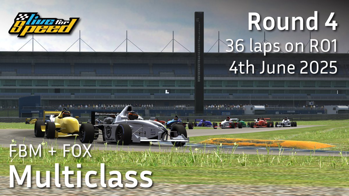 Mandula901's tweet photo. Round 4 of FBM+FOX Multiclass - this Wednesday!
RO1, 36 laps. No signup required. More info: https://t.co/vQBYaKk6mp

@LFSracing @Viperakecske #simracing #liveforspeed #lfs #rockingham #rockinghamissc #ro1 #fbmfoxmulticlass #fbm #formulabmw #fox #formulaxr https://t.co/5EVU02VHVp