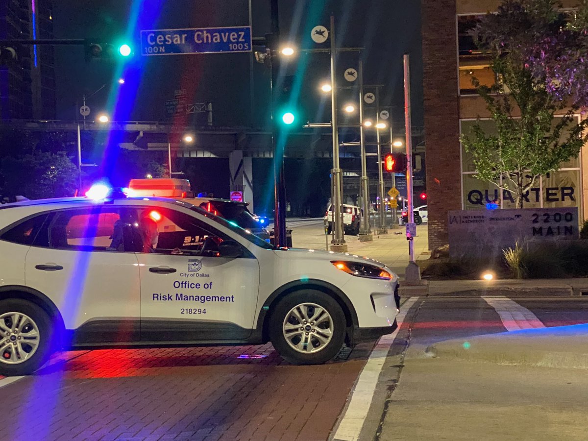 DPD squad car clipped in an early morning incident with another car along Cesar Chavez Blvd and Main Street. Both vehicles were resting in the intersection at one point with significant front end damage. Working to confirm more details and any injuries.