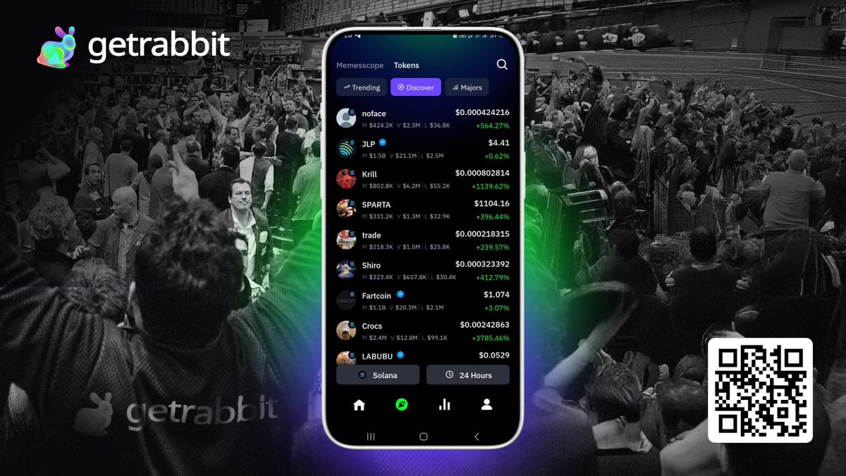 Discover today’s top trending coins on GetRabbit.app.  

Buy them instantly from any chain with a single click⚡️Available on Desktop and Mobile (iOS &amp; Android)

$JLP $krill $SPARTA $TRADE $shiro $crocs $LABUBU