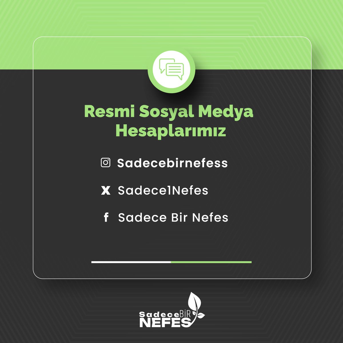 Derneğimizle ilgili tüm duyuru ve gelişmeleri görseldeki resmî sosyal medya hesaplarımızdan takip edebilirsiniz. Doğru bilgiye yalnızca bu kanallardan ulaşabilirsiniz.