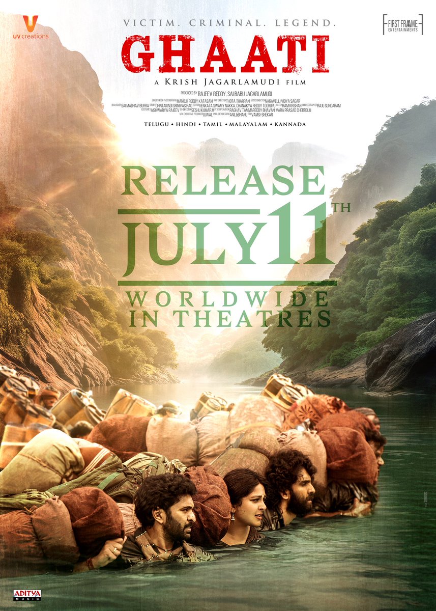 Anushka Shetty (@msanushkashetty) on Twitter photo #Ghaati GRAND RELEASE WORLDWIDE ON JULY 11th ❤🔥
#GhaatiFromJuly11th
⭐ing <a href="/iamVikramPrabhu/">Vikram Prabhu</a>
🎥 Directed by the phenomenal <a href="/DirKrish/">Krish Jagarlamudi</a>
🏢 Proudly produced by <a href="/UV_Creations/">UV Creations</a> & <a href="/FirstFrame_Ent/">First Frame Entertainments</a>
🎼 Music on <a href="/adityamusic/">Aditya Music</a> #Ghaati GRAND RELEASE WORLDWIDE ON JULY 11th ❤🔥
#GhaatiFromJuly11th
⭐ing <a href="/iamVikramPrabhu/">Vikram Prabhu</a>
🎥 Directed by the phenomenal <a href="/DirKrish/">Krish Jagarlamudi</a>
🏢 Proudly produced by <a href="/UV_Creations/">UV Creations</a> & <a href="/FirstFrame_Ent/">First Frame Entertainments</a>
🎼 Music on <a href="/adityamusic/">Aditya Music</a>