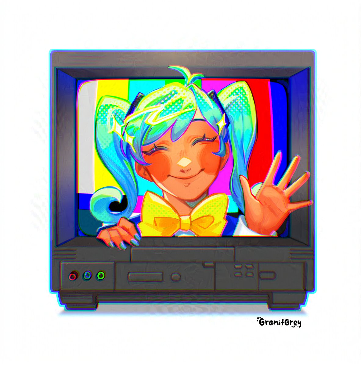 My ego wired in the CRT #flavorfoley_fa #staticmiku