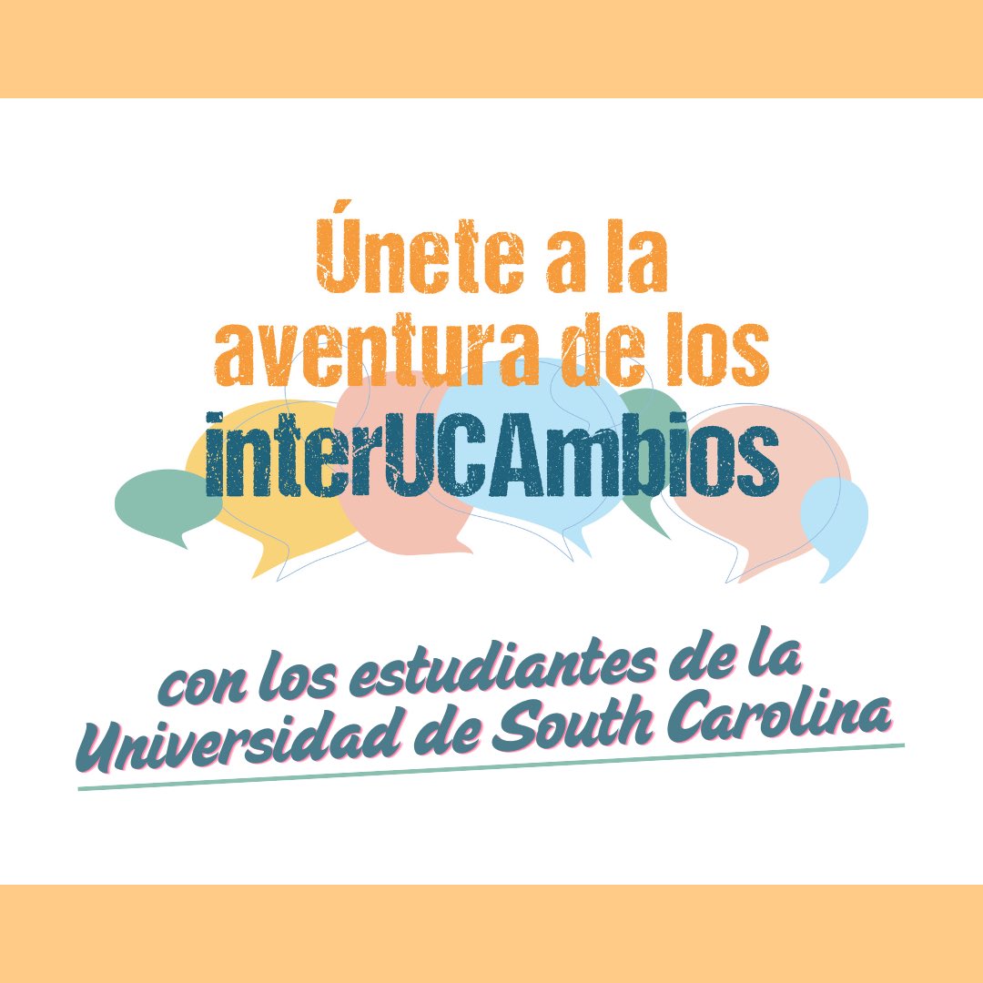 CSLM (@cslm_uca) on Twitter photo 📣 Nuevo interUCAmbio presencial (inglés/español) con estudiantes de la Universidad de South Carolina 🇺🇸.
🗓️ 9 junio.
📍Facultad de Medicina (Campus de Cádiz).
🕛 De 12h a 14h.
📧Confirma tu asistencia en cslm.idiomas@uca.es indicándonos tu nombre y apellido(s).
¡Te esperamos! 📣 Nuevo interUCAmbio presencial (inglés/español) con estudiantes de la Universidad de South Carolina 🇺🇸.
🗓️ 9 junio.
📍Facultad de Medicina (Campus de Cádiz).
🕛 De 12h a 14h.
📧Confirma tu asistencia en cslm.idiomas@uca.es indicándonos tu nombre y apellido(s).
¡Te esperamos!