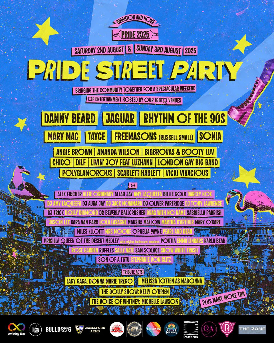 The first wave of artists for Pride Street Party is finally here! 🌈

Powered by your favourite local LGBTQ+ venues coming together with friends and allies, we are ready to take over Marine Parade with brand new stages and a mix of incredible performances 🏳️‍🌈🏳️‍⚧️

Tickets on sale