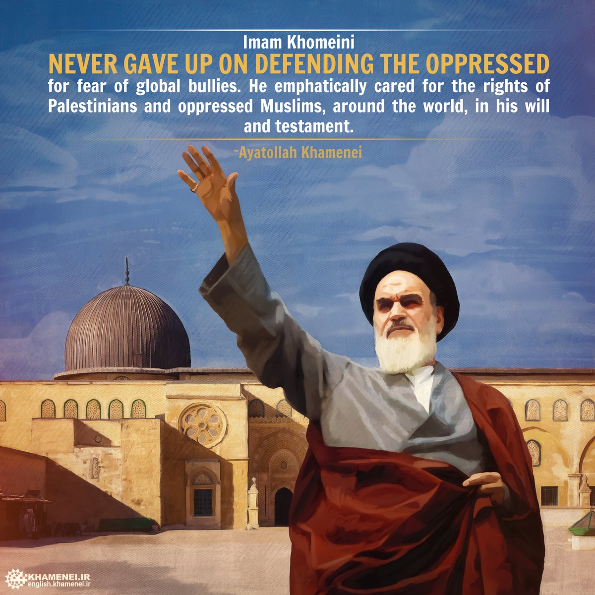 Imam Khomeini never wavered in his defense of the oppressed.
#ImamKhomeini
#FreePalestine 
#StopGenocideİnGaza