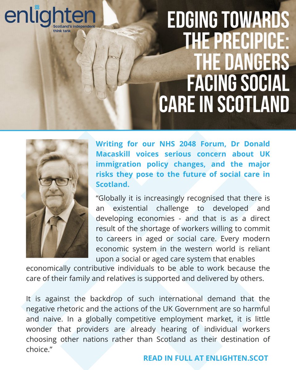 reformscotland (@reformscotland) on Twitter photo An important contribution from <a href="/DrDMacaskill/">Donald Macaskill</a> on the very worrying consequences suggested changes to immigration would have on social care in Scotland. Read his full article here: enlighten.scot/edging-towardsβ¦ An important contribution from <a href="/DrDMacaskill/">Donald Macaskill</a> on the very worrying consequences suggested changes to immigration would have on social care in Scotland. Read his full article here: enlighten.scot/edging-towardsβ¦