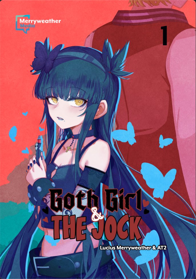 I am so happy to announce that my comic "Goth Girl &amp; The Jock" is getting published in Denmark this week!

I'll be at Copenhagen Comics this weekend to do signings and meet viewers and readers! 

Thank you for all your support, everyone!! ❤️🐶