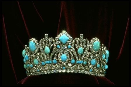 The diadem of Napoleons second wife, Empress Marie Louise. 

Fitted with Persian turquoise from Iran.