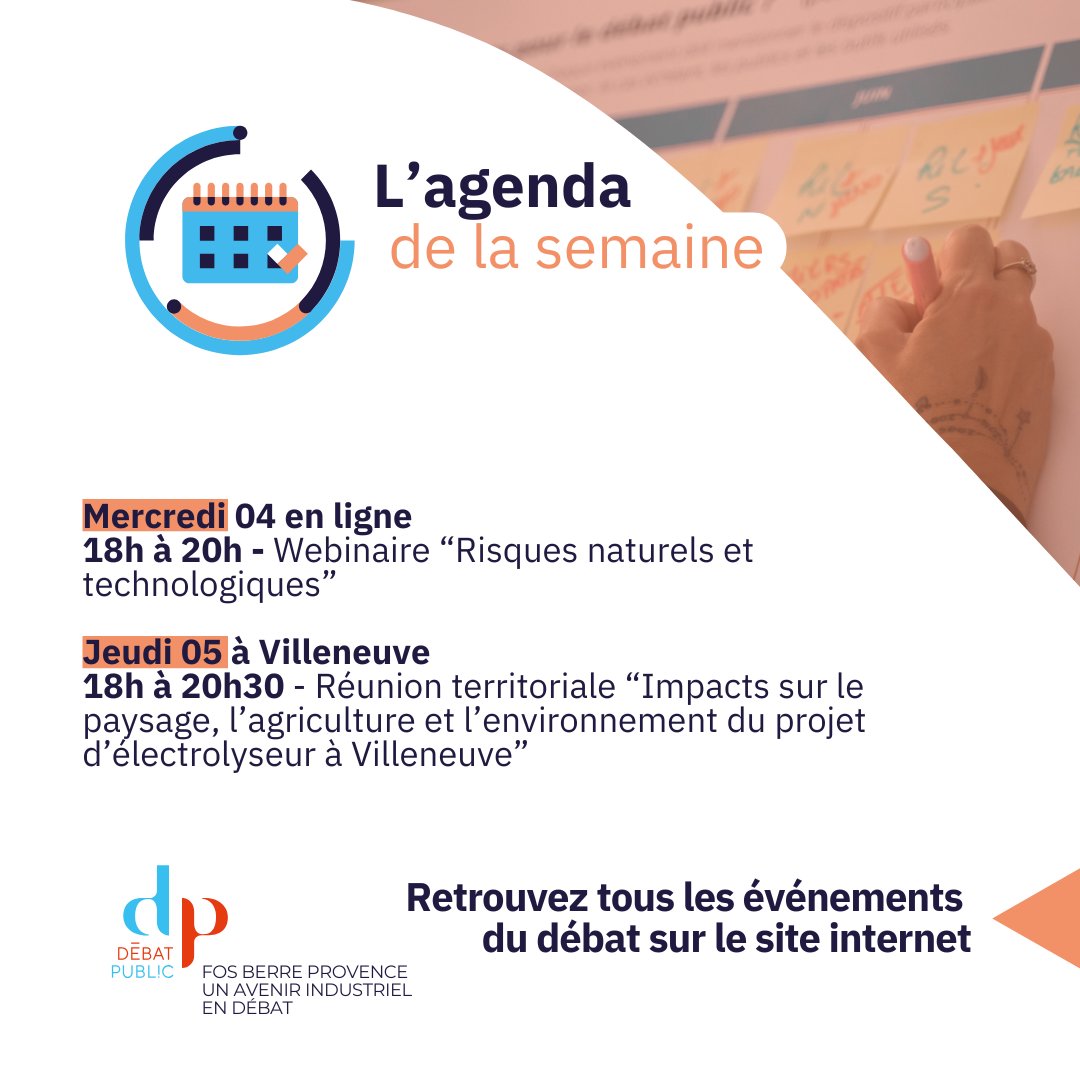 📅Découvrez l’agenda de la semaine !

⚡Rendez-vous ce soir pour la réunion publique “Solutions alternatives au projet de ligne THT aérienne entre Fos et Jonquières”

✅Tous les événements sont ouverts à toutes et à tous. Plus d'informations sur le site : swll.to/uYMATS