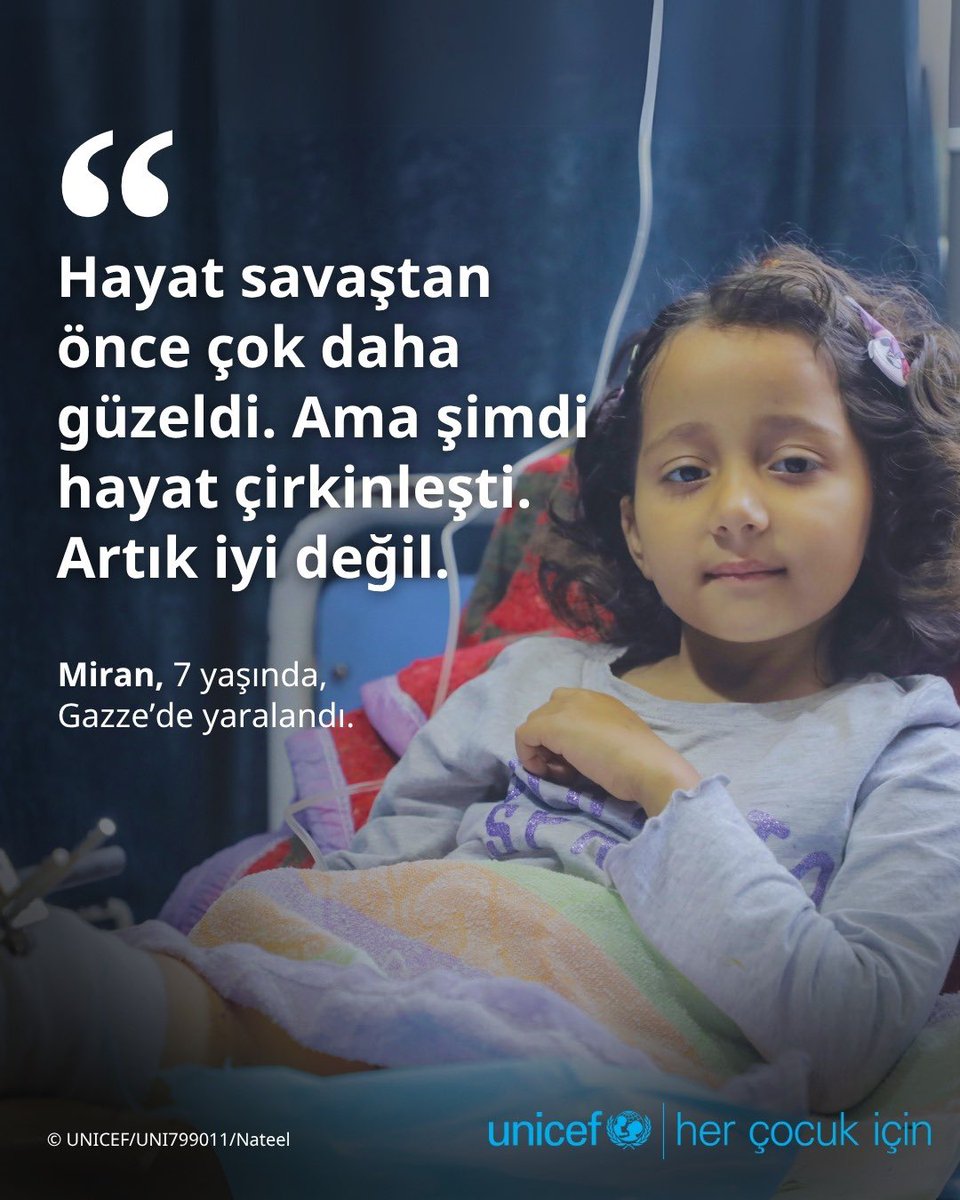 “Enkazın altından Miran’ı ve annesini ben çıkardım,” diyor babası. “Bacakları yaralanmıştı.”

Kalıcı ateşkesin acilen çocuklar için sağlanması gerek. Hayatta kalmaları ve refahları buna bağlı.