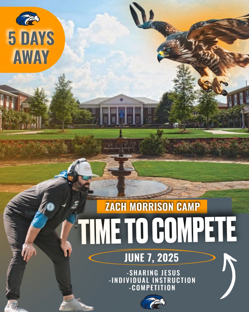 Zach Morrison (@coachmorrison58) on Twitter photo 5 Days Away!
On Campus in front of 45+ colleges!
SIGN UP TODAY!
…hmorrisonfootballcamps.totalcamps.com/shop/EVENT
<a href="/TimGlanton/">Coach Tim Glanton</a> <a href="/Coach_HJacobs/">CoachHarlen Jacobs</a> <a href="/LaneKnost/">Coach Lane Knost</a> <a href="/KJOTISSR/">Keith Otis</a> <a href="/CoachZachBrooks/">Zach Brooks</a> <a href="/CoachDietlSU/">Johnny Dietl</a> <a href="/coachmercer_56/">Malcolm Mercer</a> <a href="/SUHawkVision/">HawkVision</a> 5 Days Away!
On Campus in front of 45+ colleges!
SIGN UP TODAY!
…hmorrisonfootballcamps.totalcamps.com/shop/EVENT
<a href="/TimGlanton/">Coach Tim Glanton</a> <a href="/Coach_HJacobs/">CoachHarlen Jacobs</a> <a href="/LaneKnost/">Coach Lane Knost</a> <a href="/KJOTISSR/">Keith Otis</a> <a href="/CoachZachBrooks/">Zach Brooks</a> <a href="/CoachDietlSU/">Johnny Dietl</a> <a href="/coachmercer_56/">Malcolm Mercer</a> <a href="/SUHawkVision/">HawkVision</a>