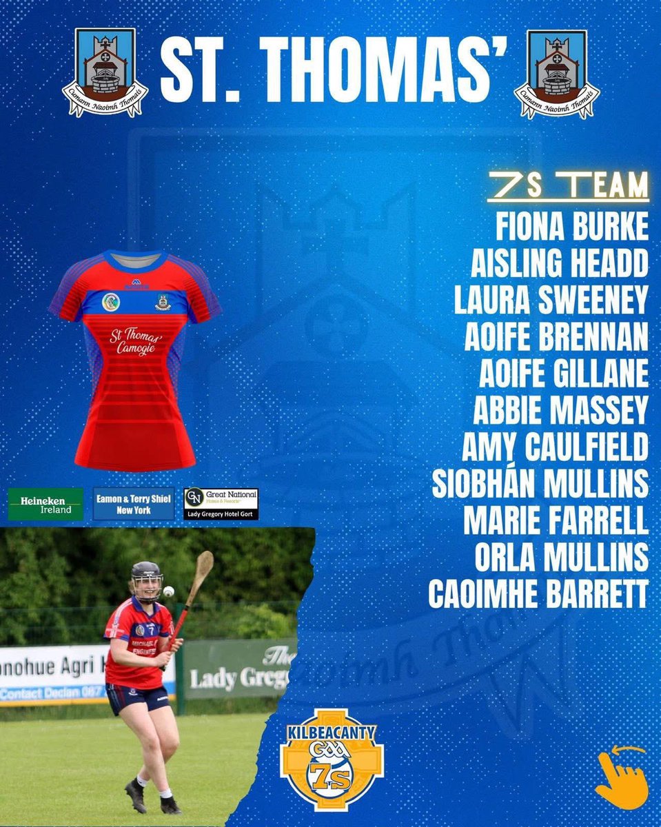 St. Thomas' GAA (@stthomasshc) on Twitter photo We’re looking forward to competing in the annual <a href="/kilbeacantygaa/">KilbeacantyGAA</a> 7’s later today. First game <a href="/1/">1</a>:15pm. And best of luck to our senior Camogie team who take on Feakle / Killenana in the Camogie final @5:15pm ❤️💙 We’re looking forward to competing in the annual <a href="/kilbeacantygaa/">KilbeacantyGAA</a> 7’s later today. First game <a href="/1/">1</a>:15pm. And best of luck to our senior Camogie team who take on Feakle / Killenana in the Camogie final @5:15pm ❤️💙