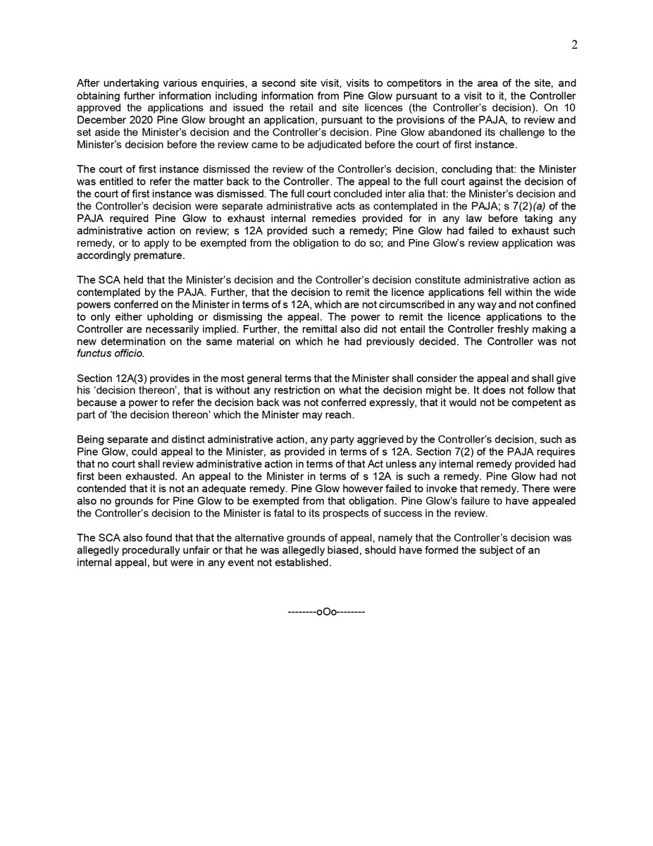 Pine Glow Investments (Pty) Ltd v The Minister of Energy and Others (1264/2023) [2025] ZASCA 75  (2 June 2025)
Today the Supreme Court of Appeal (SCA) unanimously dismissed an appeal by Pine Glow Investments (Pty) Ltd (Pine Glow) against an order of the full court.