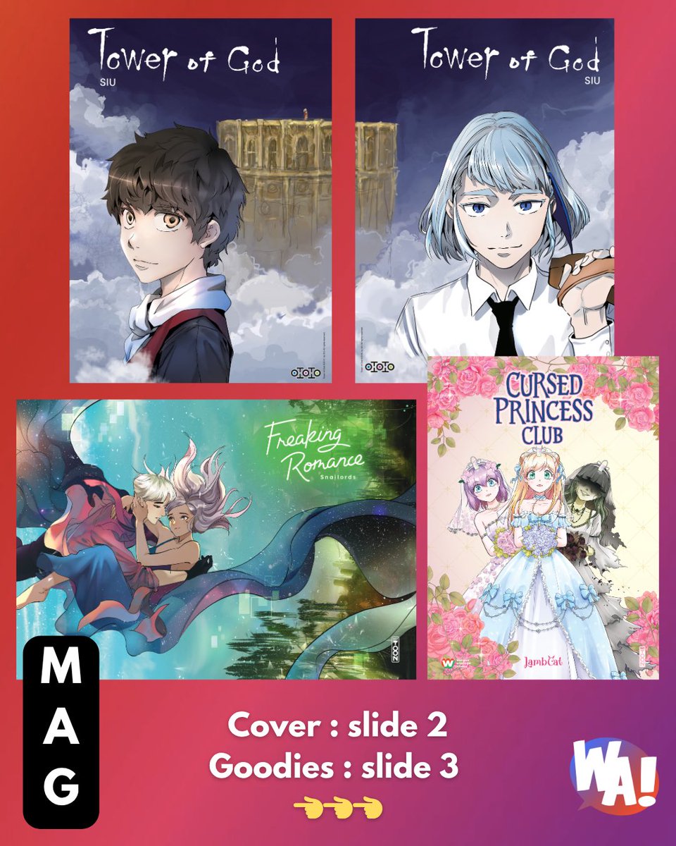 ON Y EST !!!! Le 1er numéro du magazine Webtoon Actu est prêt ! 😍
Il sera envoyé aux abonné•es (avec ses goodies et posters) fin juin-début juillet et il sera possible de le précommander grâce à une campagne Ulule disponible dès ce vendredi ! 😁
Une question ? On vous lit 👇