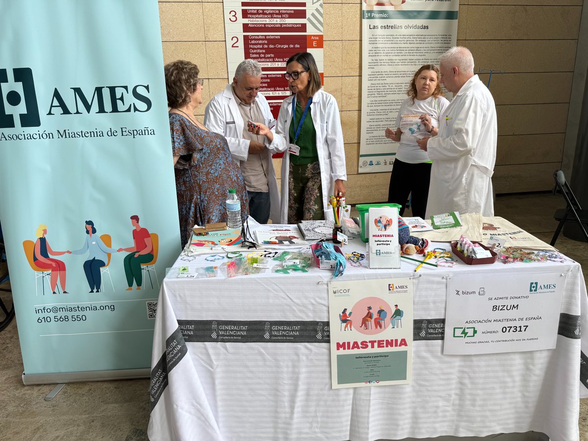 🎗️ Hui és el Dia Internacional de la Miastènia greu.

<a href="/AMESMIASTENIA/">AMES</a>  ha instal·lat una taula informativa en l'Hospital de La Ribera per a donar visibilitat a esta malaltia poc freqüent.

 #AMES #HospitalLaRibera #DíaInternacionalMiasteniaGravis