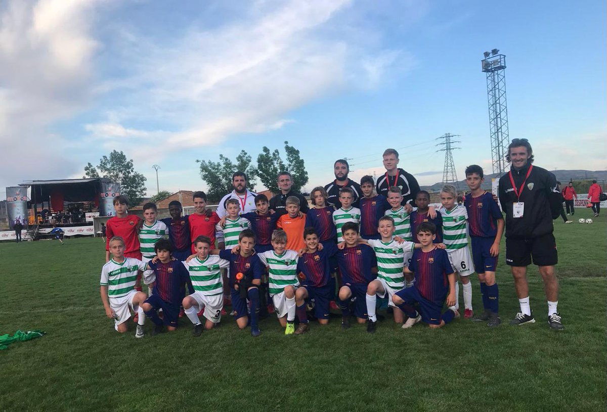 🗣️ 7 years ago today we played against FC Barcelona’s academy while participating in the Jamon Cup. 

A fantastic experience for some of our players to play against one of the worlds best academies 🟢⚪️