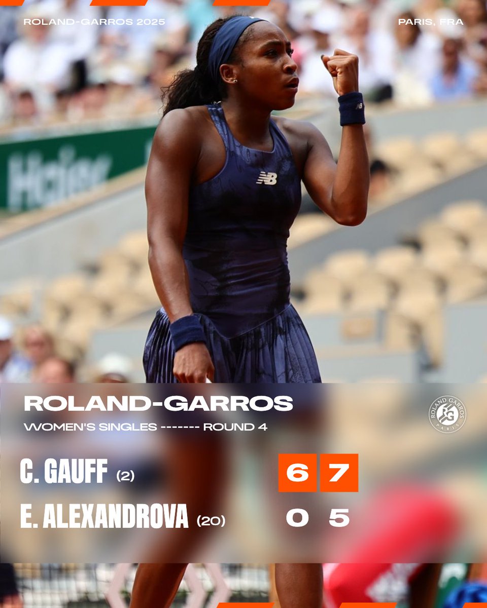 Coco back in the quarter-finals 🗣️

#RolandGarros