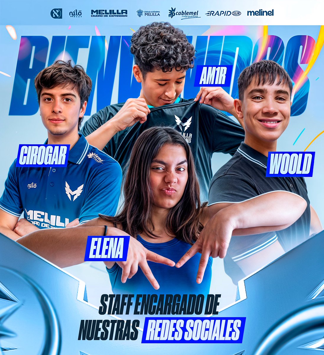 💻 STAFF DE REDES 💻

Este es el equipo encargado de realizar todo lo que veis en las RRSS 👨‍🍳

🧑‍💻| <a href="/Am1rCM/">Amir</a> 
🧠| <a href="/WOOLD_OW/">RVNS WOOLD</a> 
🧠| <a href="/Eleenagbr/">Elenita✨</a> 
🧑‍💻| <a href="/Cirogar24/">Cirogar</a> 

#WeAreTitans || #MelillaDestinoDeInversion🏝️