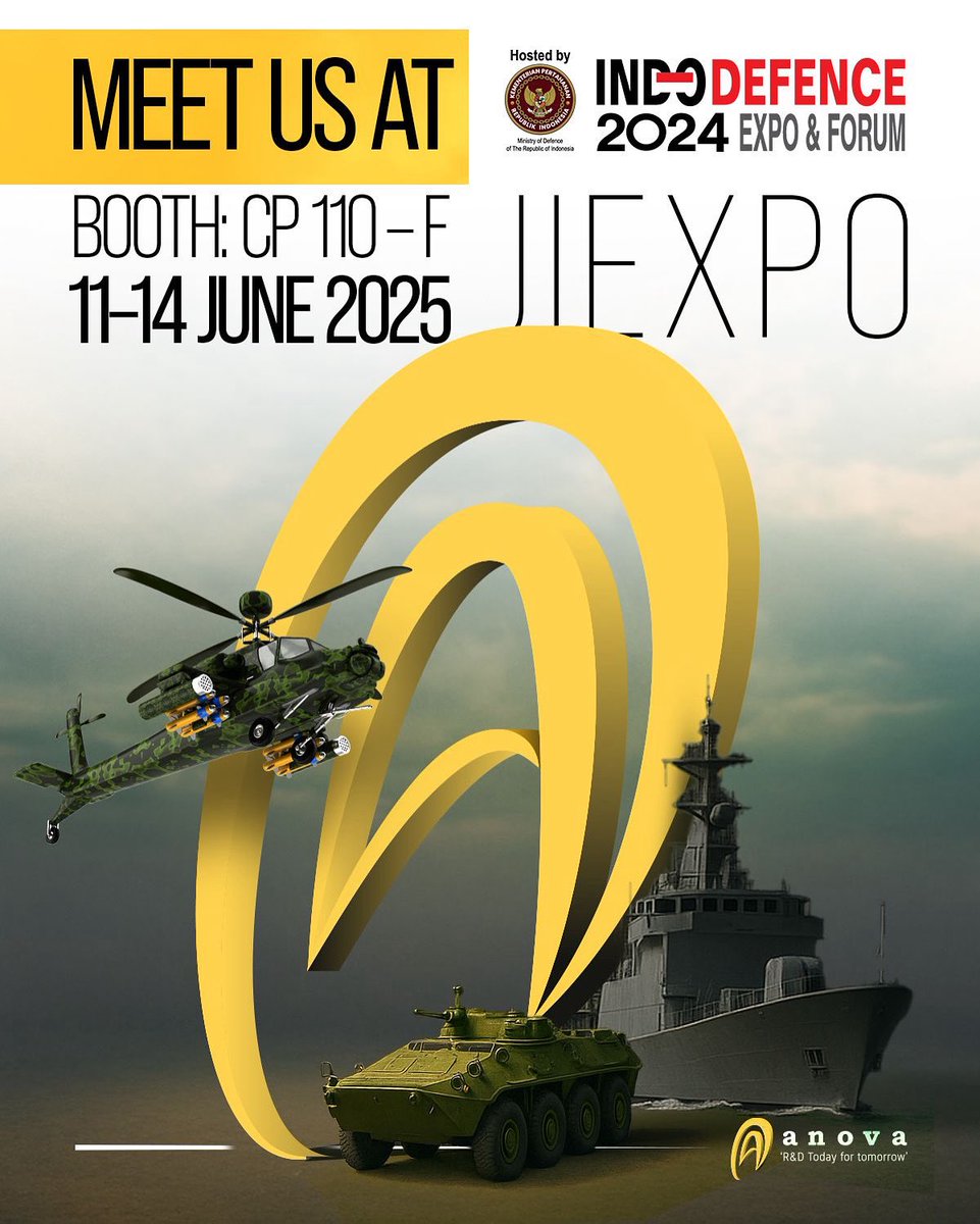 anova_arge's tweet image. We’re getting ready for INDO DEFENCE 2024! 
Meet us at JIEXPO – Booth CP110-F from 11–14 June 2025.

Explore our latest innovations in: Environmental Control Systems
Power Electronics
Fuel Systems for Military Platforms
#IndoDefence2024 #AnovaR&amp;amp;D #DefenseTechnology #Aerospace