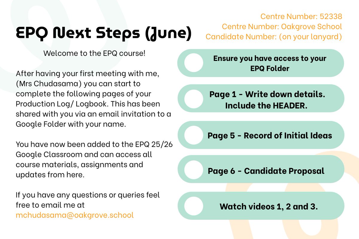 Getting ready for my first meetings with our new cohort of #EPQ #students!

#StudentsAsResearchers