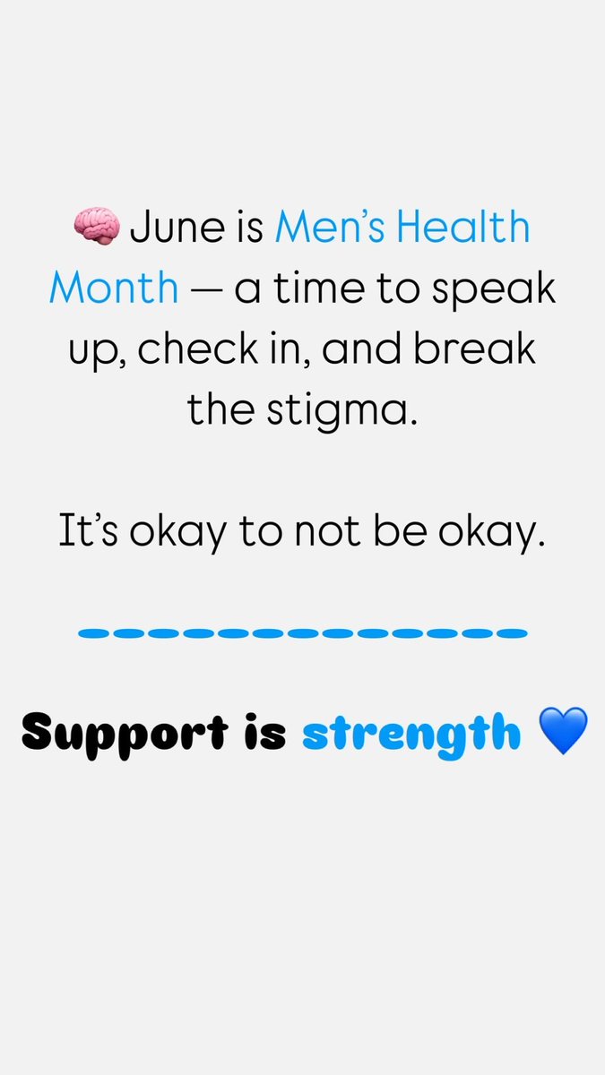 Hadeelalfar's tweet photo. June is Men’s health month 💙 including mental health. 
Check on your people, not once 💙

#mentalhealth #MensHealthMonth https://t.co/59773Jwrq7