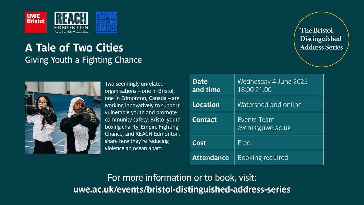 I’m hosting The Bristol Distinguished Address Series this Wednesday evening. The event will be an insightful discussion for anyone who’s interested and invested in youth charity work and projects; tackling street violence in cities; prevention of crime and police work; sports