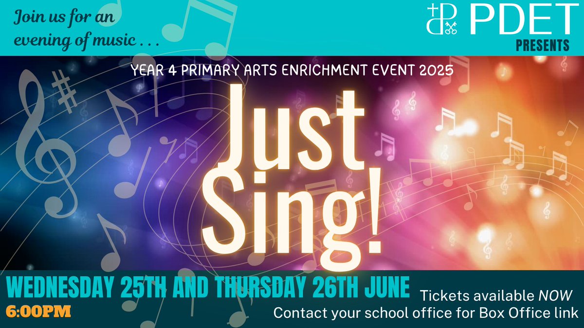 🎼We're looking forward to our annual Just Sing event coming up! Our talented Year 4 pupils are working hard to put on a spectacular evening!
🎫Parents and carers-don’t forget to book your tickets through the Derngate! If you haven’t received the link, contact your school office.