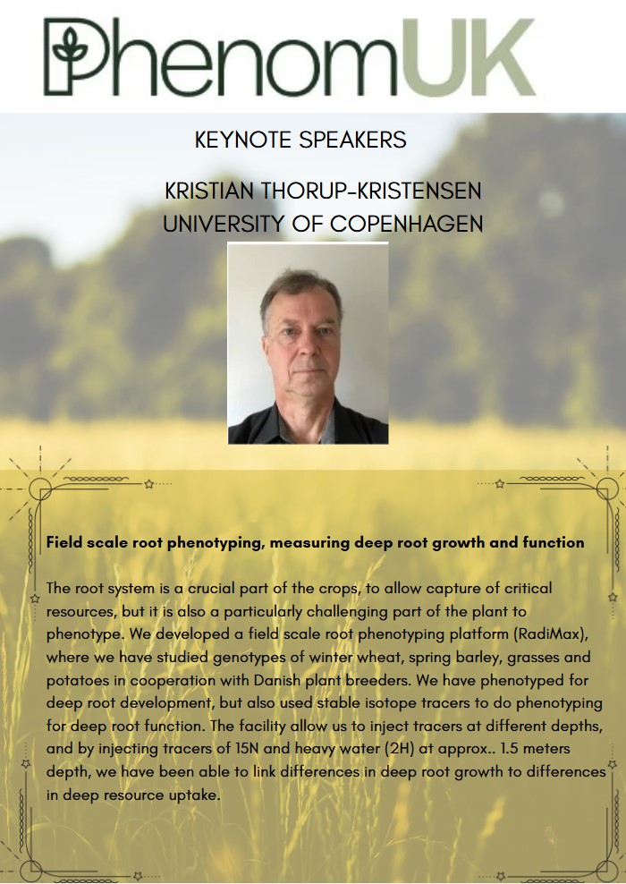 Don't miss Kristian Thorup-Kristensen keynote at UK Plant Phenomics Conference, Sept 3-4!

Submit your abstract to present: cmt3.research.microsoft.com/PhenomUK2025
Sign up: bit.ly/phenomics2025
#Phenomics #Conference #CallForPapers