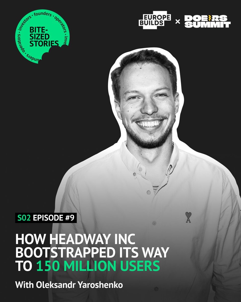 Missed the latest #EUROPEBUILDS?

With Oleks Yaroshenko from Headway Inc—150M users, no outside funding, all built from wartime Ukraine. Key topics:

-Bootstrapped scale
-A/B testing as strategy
-Building through crisis

A story of resilience + growth: bit.ly/4kpGjyK