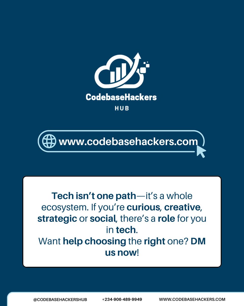 Codebasehackers's tweet image. 💬 Drop a comment if one of these roles caught your attention
📥 DM us to learn how to get started

#CodebaseHackersHub #NoCode #TechCareers #BreakIntoTech #UIUXDesign #ProductManagement #DataAnalytics #TechSales #LearnTech #TechIsForEveryone
#4EVE Amen #JHOPE Dembrele Doue
