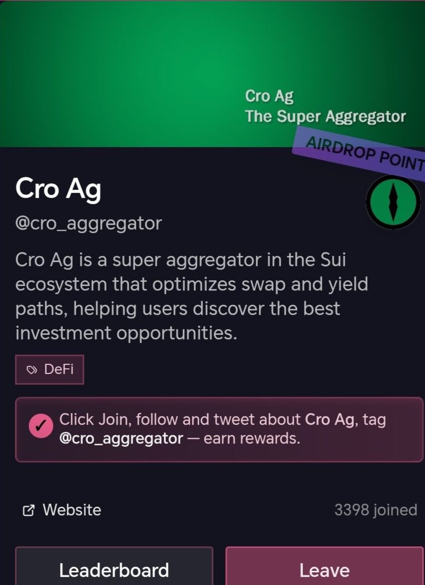 Merhaba güzel bir airdrop a katılmak istermisin?
O zaman <a href="/GiveRep/">GiveRep</a> e katıl
<a href="/cro_aggregator/">Cro.ag</a> loyalty programını etiketleyerek post paylaş $Rep topla