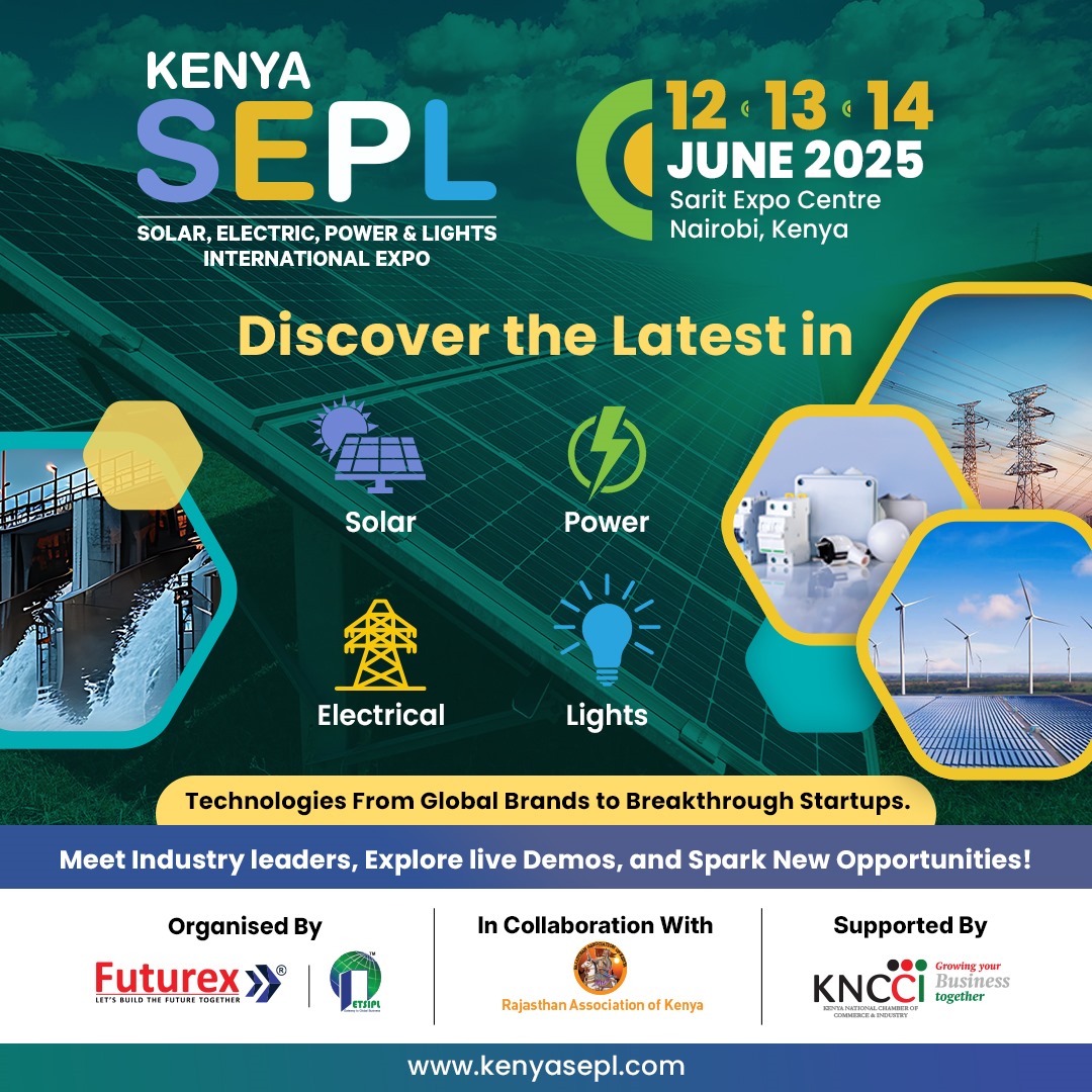 Join us for the Premier Edition of Kenya SEPL International Expo 2025 – East Africa’s Premier Solar, Electric, Power &amp; Light Show, where Innovation Meets Energy!

This Expo will run concurrently with Kenya Buildcon and Kenya Wood International Expo!

kenyasepl.com