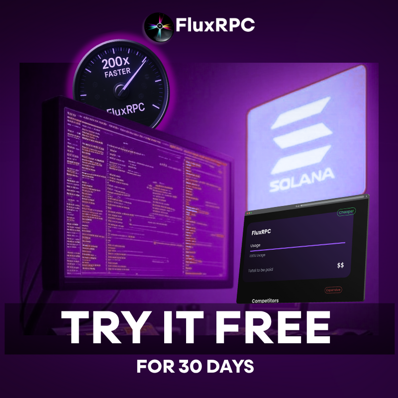 From high-frequency traders to founders, the ecosystem all needs the same thing:
Speed. Reliability. Uptime.

That’s exactly what FluxRPC delivers

Try it free → fluxrpc.com/pricing