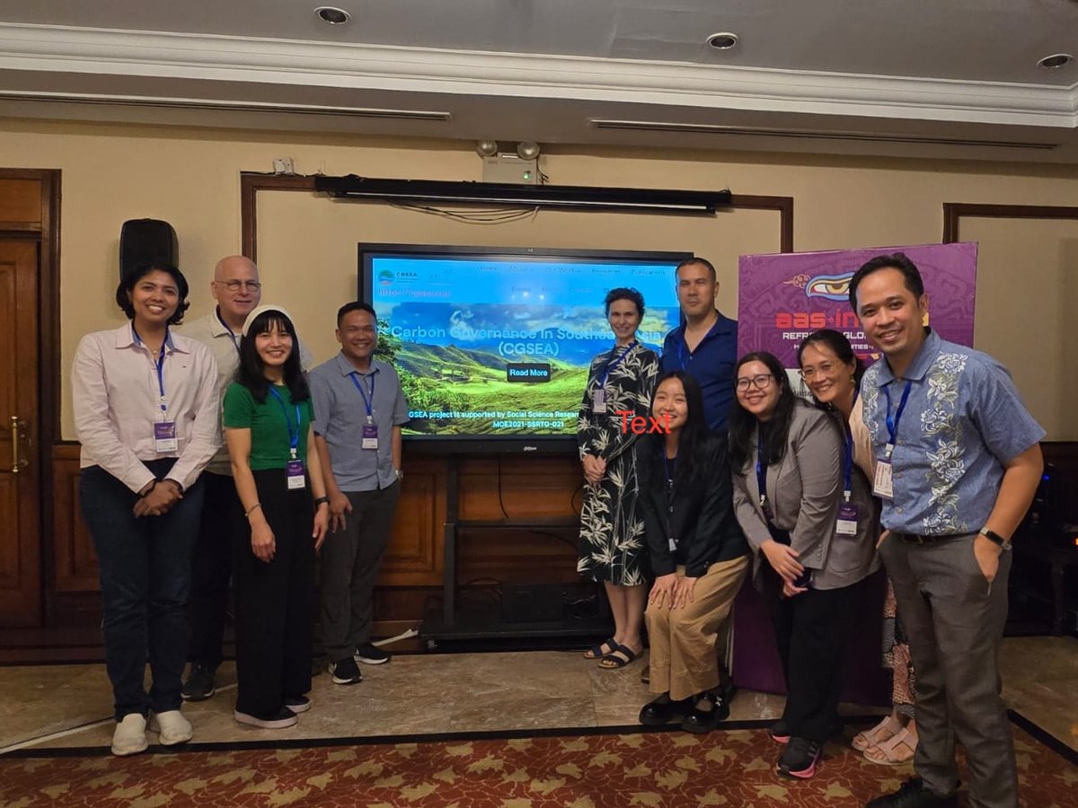 Carbon Governance in Southeast Asia (CGSEA) (@cgsea_ari) on Twitter photo <a href="/CGSEA_ARI/">Carbon Governance in Southeast Asia (CGSEA)</a> researchers are in Kathmandu, Nepal, for the <a href="/AASAsianStudies/">Association for Asian Studies</a>-in-Asia (AAS-in-Asia) conference!
Earlier today, SRF Miller convened a panel on 'Climate Governance & Carbon Modernities in SEA’s Margins', & RF Lau on 'The governance of the forest carbon frontier in SEA.' <a href="/CGSEA_ARI/">Carbon Governance in Southeast Asia (CGSEA)</a> researchers are in Kathmandu, Nepal, for the <a href="/AASAsianStudies/">Association for Asian Studies</a>-in-Asia (AAS-in-Asia) conference!
Earlier today, SRF Miller convened a panel on 'Climate Governance & Carbon Modernities in SEA’s Margins', & RF Lau on 'The governance of the forest carbon frontier in SEA.'