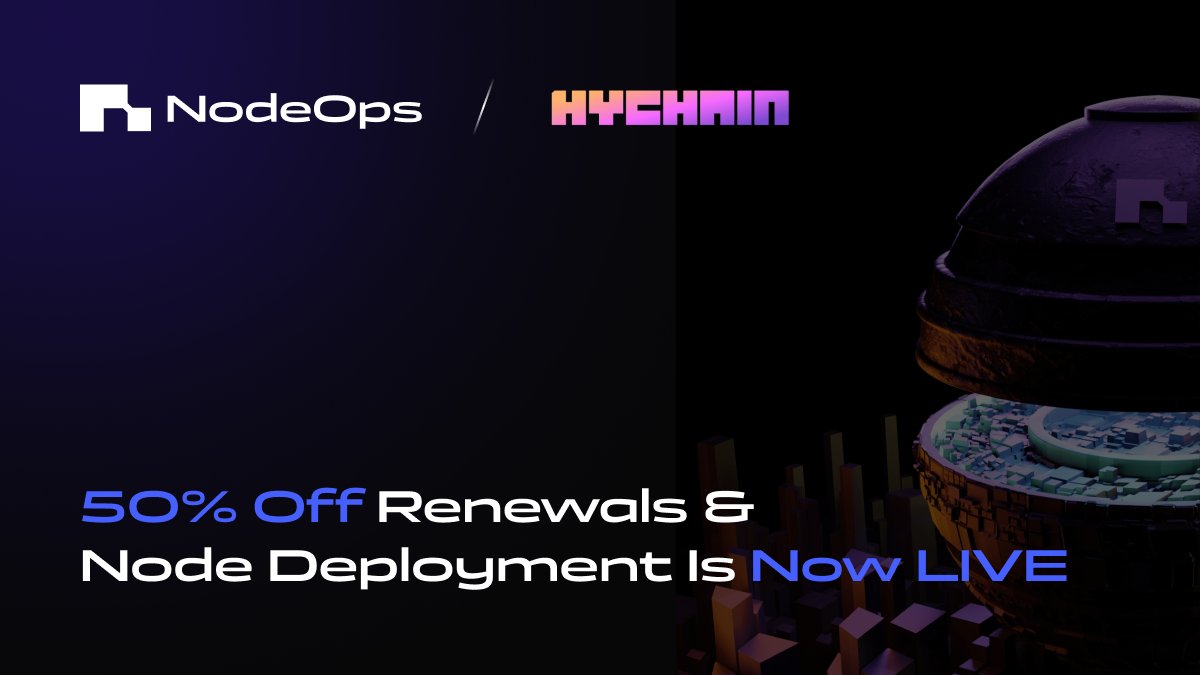 ⚡️ Only 1 day left for the <a href="/HYCHAIN_GAMES/">HYCHAIN</a> Flash Week ⚡️

Deploy Hychain's Guardian Nodes now with 50% OFF!

What are you waiting for?
Start here: console.nodeops.network/deployNode/hyc…