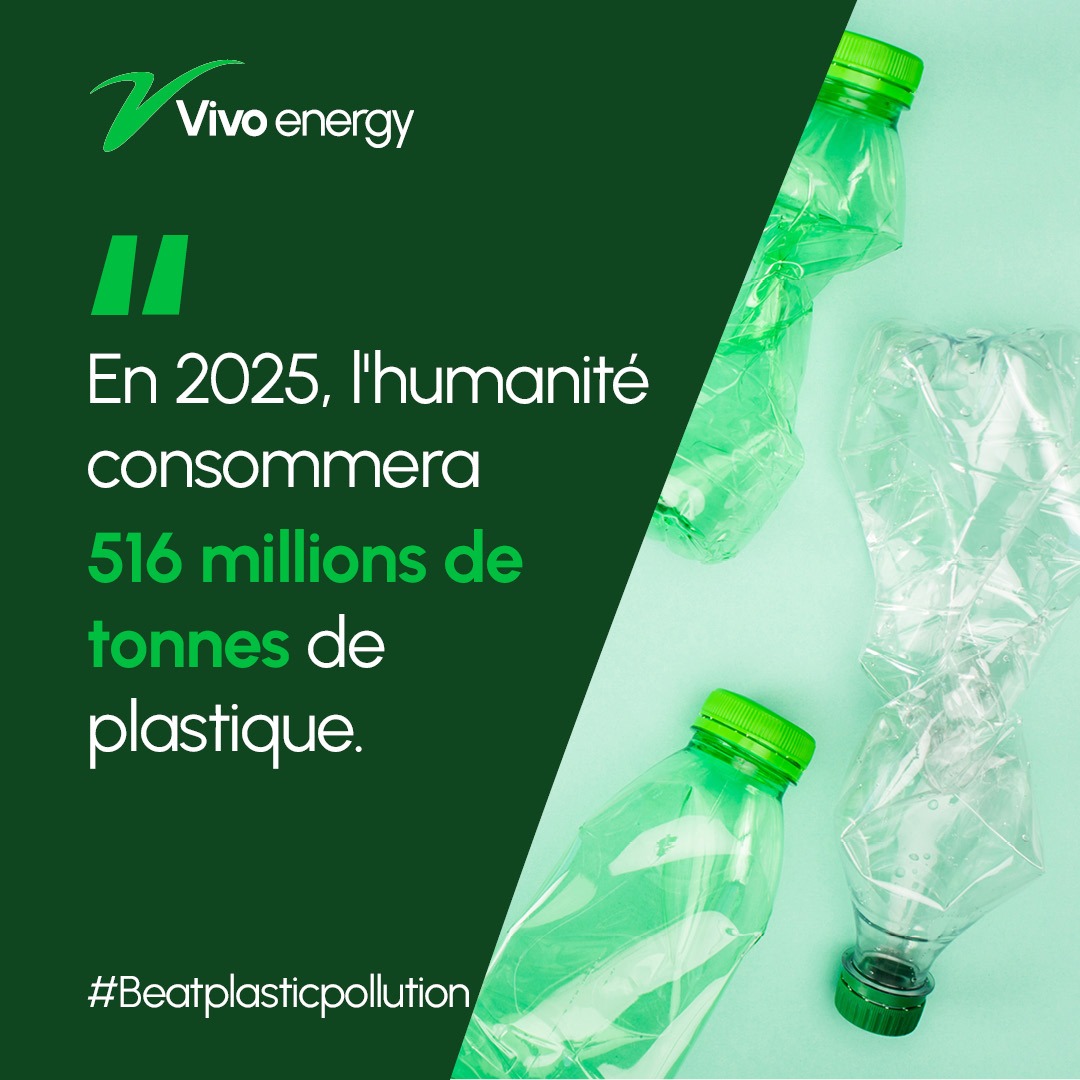En 2025, l’humanité consommera 516 millions de tonnes de plastique.Chez Vivo Energy, nous organiserons des sessions éducatives pour sensibiliser à la pollution plastique et aux dangers qui y sont associés.Nous signerons également un engagement en faveur de l'absence de plastique.
