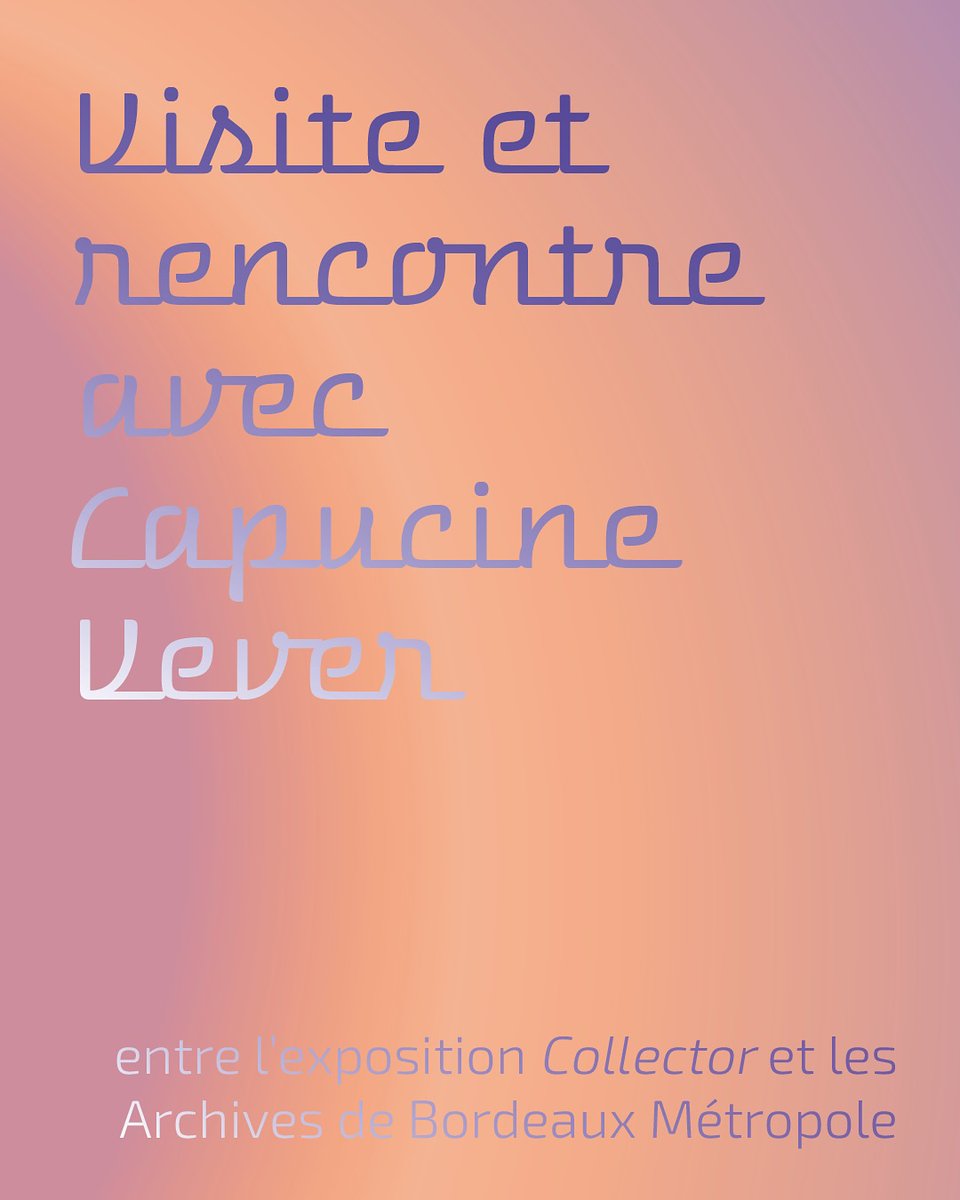 [Agenda] Cette semaine, rdv jeudi 5 mai à 18h30. Déambulation croisée entre les Archives de Bordeaux Métropole et le Jardin botanique, à la découverte du travail de Capucine Vever, en présence de l’artiste avec Föhn. Gratuit sur inscription &gt; urls.fr/2HzsNY