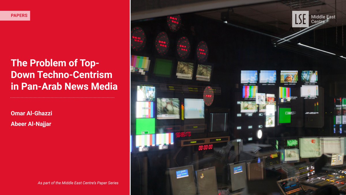 LSE Middle East (@lsemiddleeast) on Twitter photo What drives the logic and culture of digitisation in pan-#Arab news?
A new paper by <a href="/omar_alghazzi/">Omar Al-Ghazzi</a> and Abeer Al-Najjar shows the prevalence of a top-down techno-centric approach in the pan-Arab news industry.
eprints.lse.ac.uk/122859/ What drives the logic and culture of digitisation in pan-#Arab news?
A new paper by <a href="/omar_alghazzi/">Omar Al-Ghazzi</a> and Abeer Al-Najjar shows the prevalence of a top-down techno-centric approach in the pan-Arab news industry.
eprints.lse.ac.uk/122859/