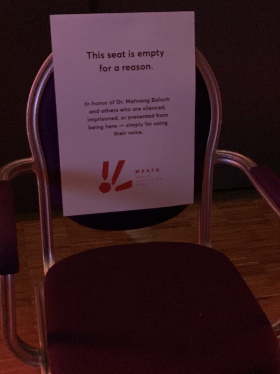 ShahzadBaloch_'s tweet photo. “This seat is empty for a reason”

A tribute to an extraordinary woman Dr @MahrangBaloch_ by WEXFO. https://t.co/GweeeqYoiR