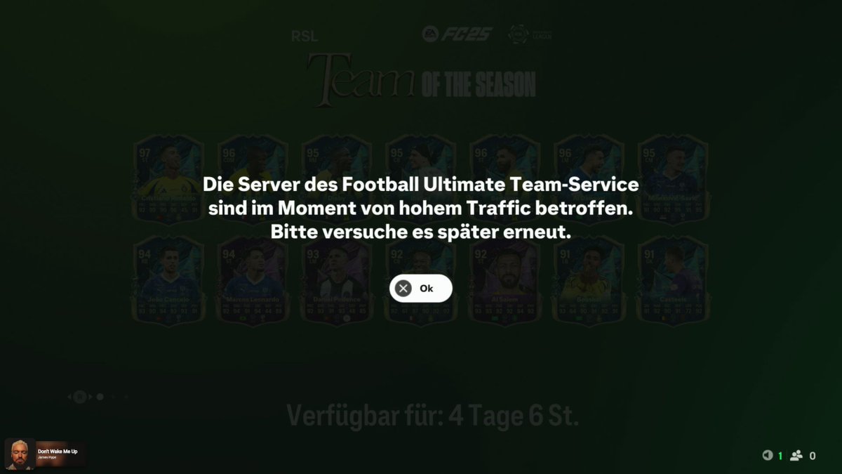 EAFC Server sind Montags um 12:30 down, ist diese Firma finished wow