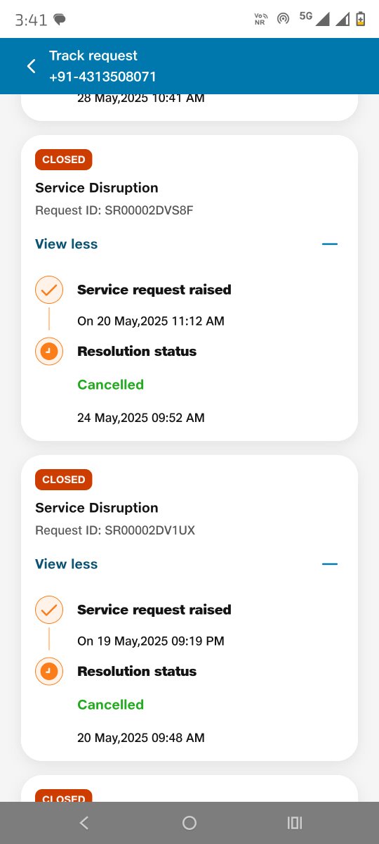 coskarthik's tweet photo. @reliancejio @JioCare @JioFiberChennai These are the complaint raised since May 16 2025 https://t.co/kD7pBHiaVa