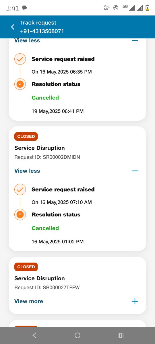coskarthik's tweet photo. @reliancejio @JioCare @JioFiberChennai These are the complaint raised since May 16 2025 https://t.co/kD7pBHiaVa