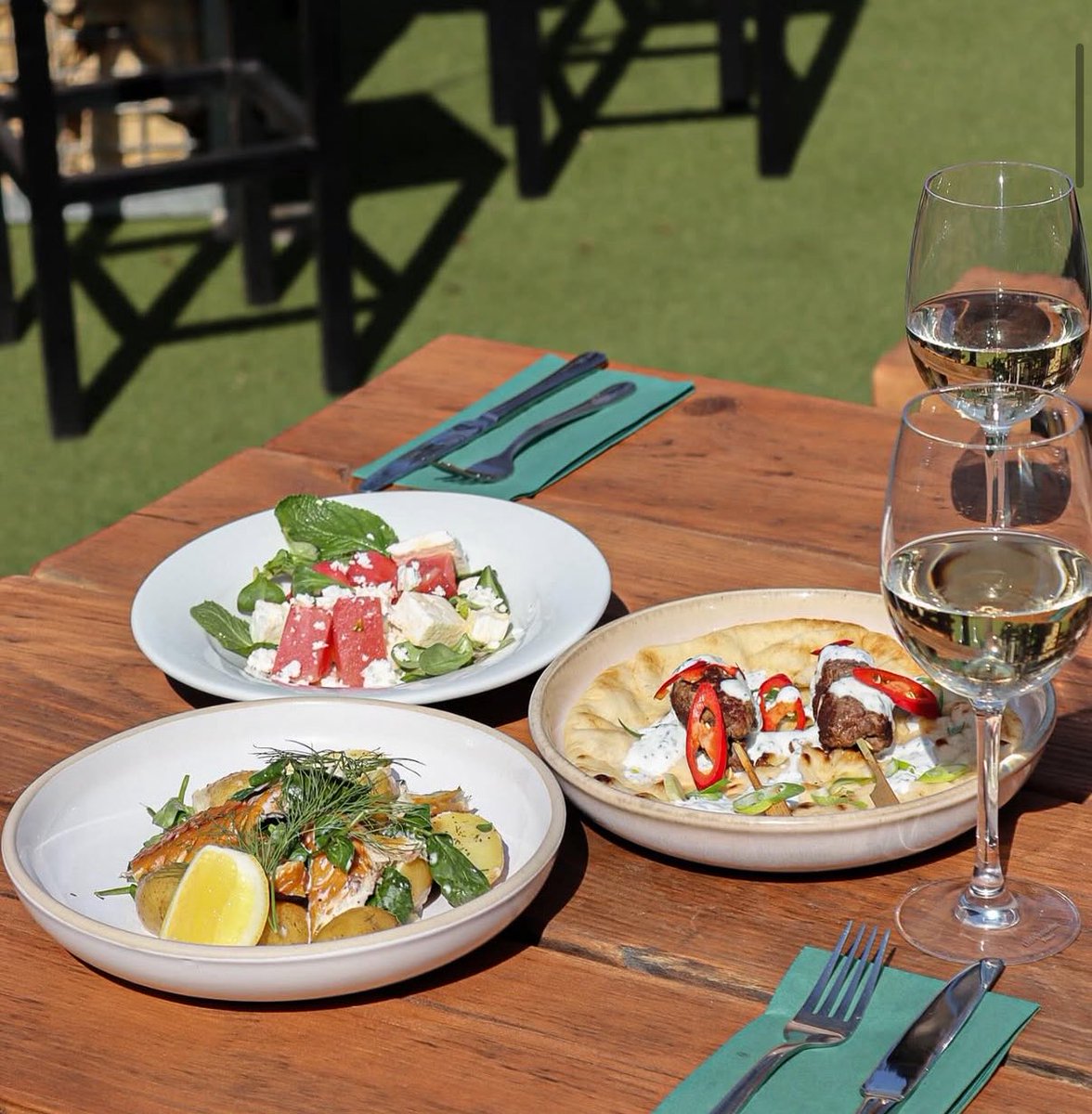 Feta &amp; Watermelon Salad, Lamb Koftas, and Smoked Mackerel &amp; Nee Potato Salad are just some of the delicious dishes on our menu for you to enjoy!