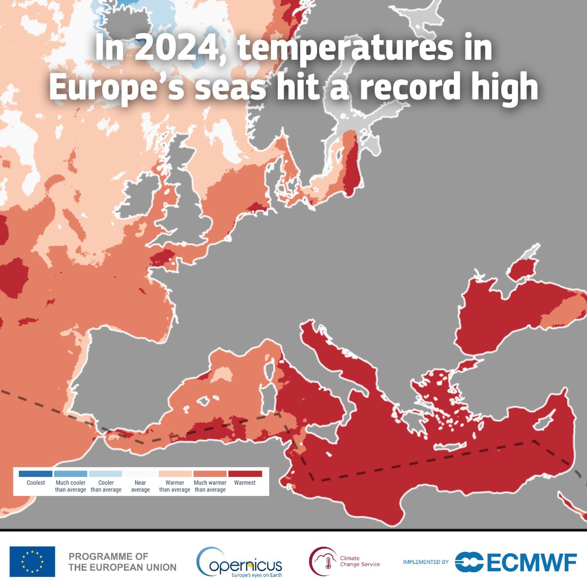 EU Climate Action (@euclimateaction) on Twitter photo 🌊 In 2024, sea surface temperature across the European region hit a new record: 13.73°C.
📈 That’s 0.69°C above average and warmer than any year since records began in 1979.
Read the full <a href="/CopernicusEU/">Copernicus EU</a> report 👉 climate.copernicus.eu/esotc/2024 🌊 In 2024, sea surface temperature across the European region hit a new record: 13.73°C.
📈 That’s 0.69°C above average and warmer than any year since records began in 1979.
Read the full <a href="/CopernicusEU/">Copernicus EU</a> report 👉 climate.copernicus.eu/esotc/2024