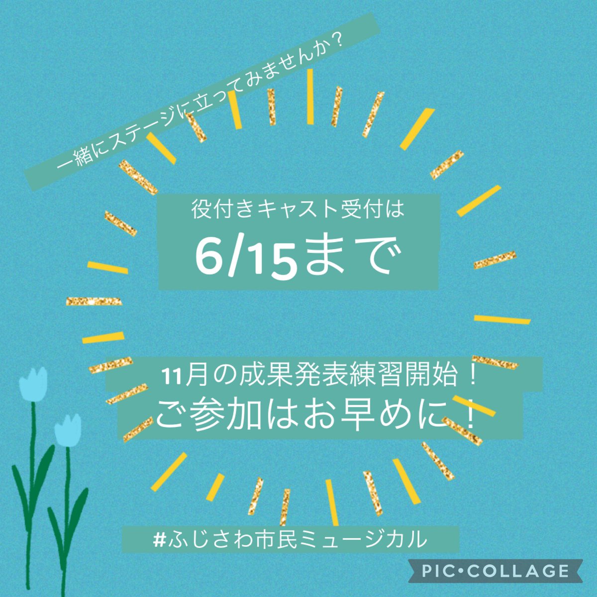 現在のサークル活動の集大成
『成果発表会』に向けての練習がいよいよ本格始動します！

役付きキャストの受付は6/15(日)まで！
参加希望の方はDM迄ご連絡ください😊
＊アンサンブルご希望の方は7月中まで
ご相談ください。

『成果発表会』
2025年11月8日(土)
湘南台文化センター市民シアター✨