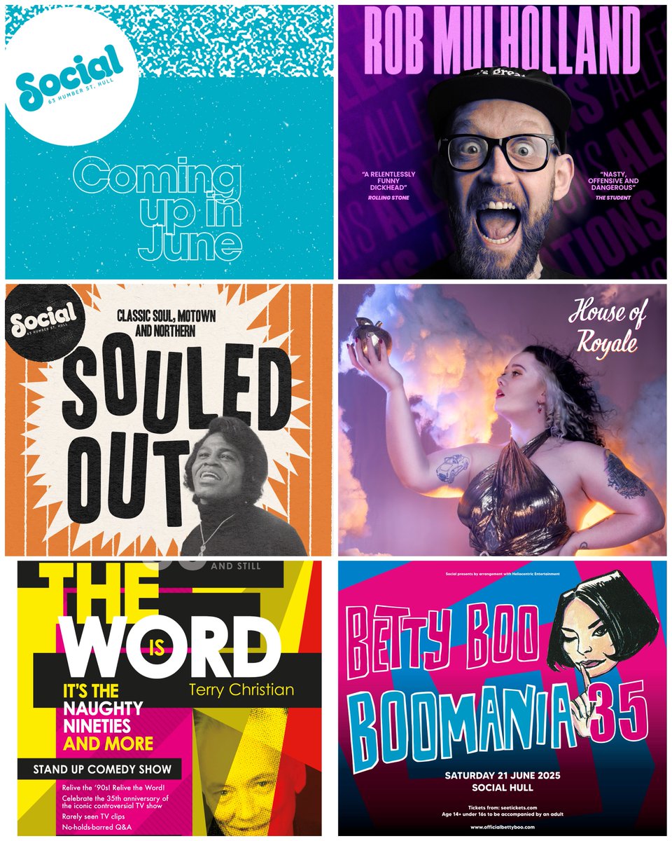 Social (@socialhumberst) on Twitter photo JUNE AT SOCIAL // Whether you’re into live shows, comedy, or dancing the night away, we have something for everyone this month, including <a href="/robmulholland/">Captain Bendy</a>, <a href="/terrychristian/">terry christian</a>, and <a href="/bettyboomania/">Betty Boo</a>.
🎟 Book tickets, and more info: bit.ly/SocialWhatsOn JUNE AT SOCIAL // Whether you’re into live shows, comedy, or dancing the night away, we have something for everyone this month, including <a href="/robmulholland/">Captain Bendy</a>, <a href="/terrychristian/">terry christian</a>, and <a href="/bettyboomania/">Betty Boo</a>.
🎟 Book tickets, and more info: bit.ly/SocialWhatsOn
