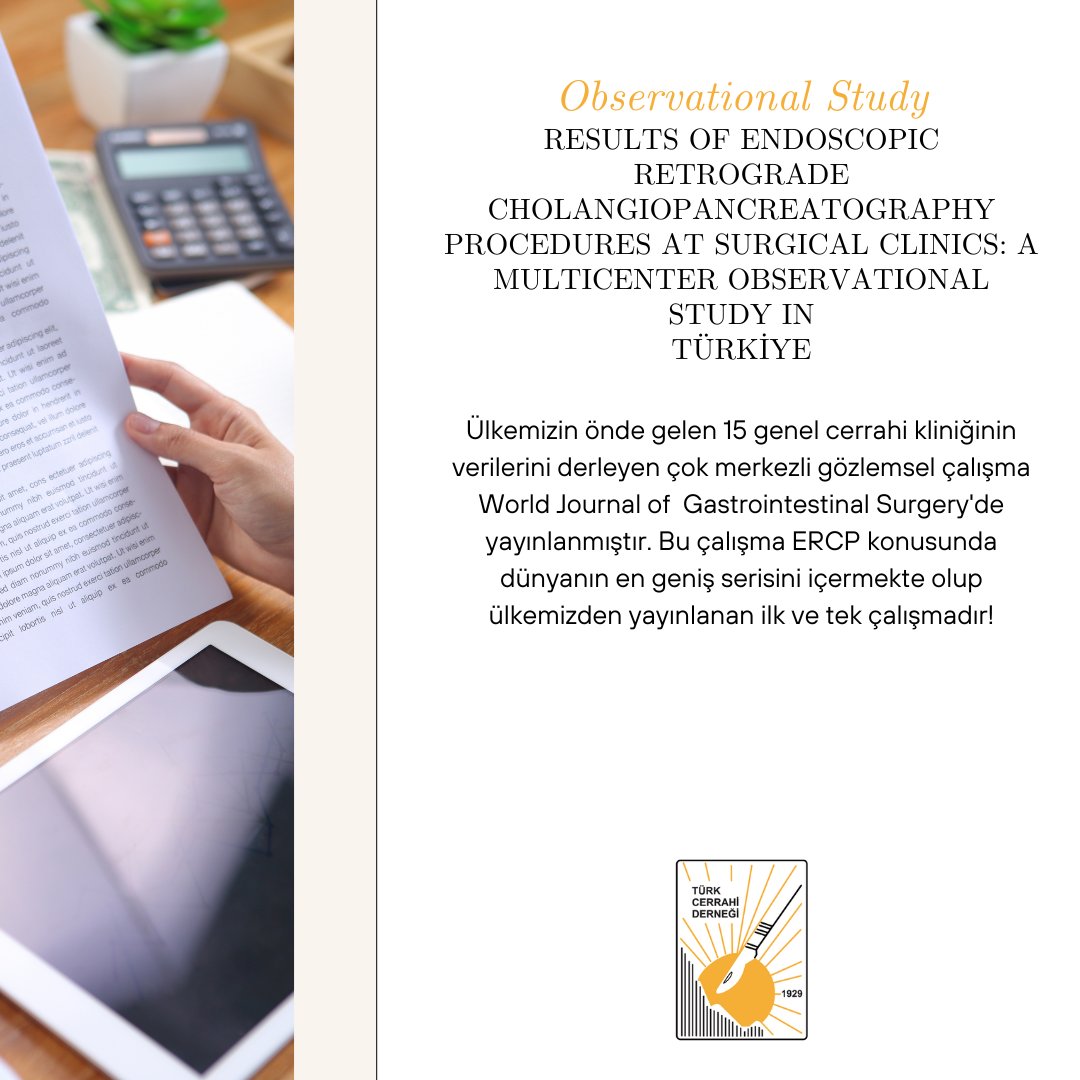 Ülkemizin önde gelen 15 genel cerrahi kliniğinin verilerini derleyen çok merkezli gözlemsel çalışma World Journal of Gastrointestinal Surgery'de yayınlanmıştır. 

DOI: 10.4240/wjgs.v17.i5.104618

#ERCP #GenelCerrahi #MulticenterStudy #WJGS #GastrointestinalSurgery #TürkiyeTıbbı