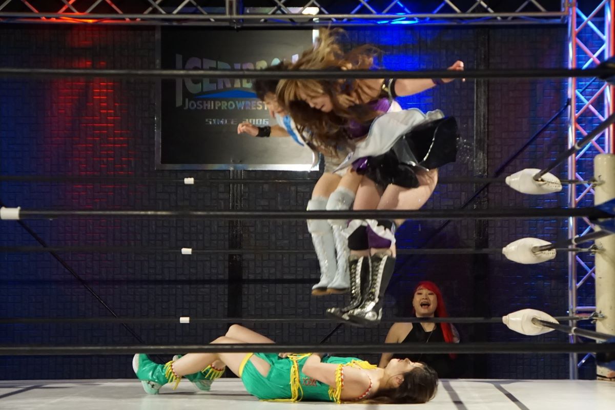 「アイスリボン1423」メイン-2
勝愛実＆✕若菜きらり (14:49 きゅうりバスター→エビ固め) 〇弓李＆松下楓歩
#iceribbon #はっぴぃかめら